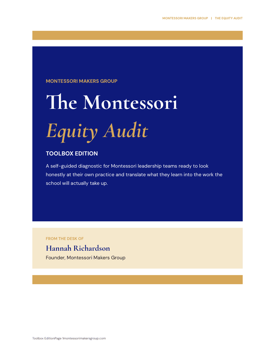 The Montessori Equity Audit: Toolbox Edition